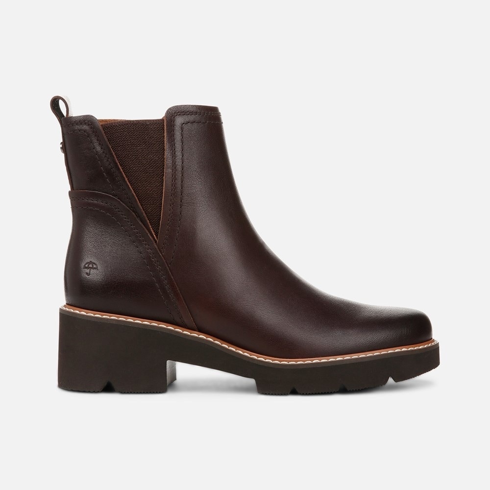 NEW Naturalizer Darry Bootie Dark Brown Leather Waterproof Ankle Boots 12W - Picture 4 of 7
